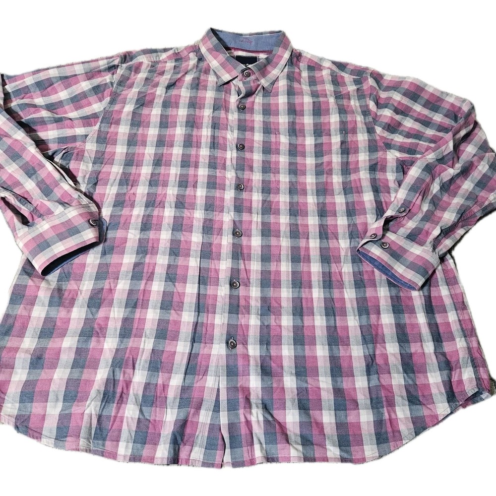 Tommy Bahama Silk Blend Shirt‎ XL Button Up Plaid Resort Beach Down Men's
